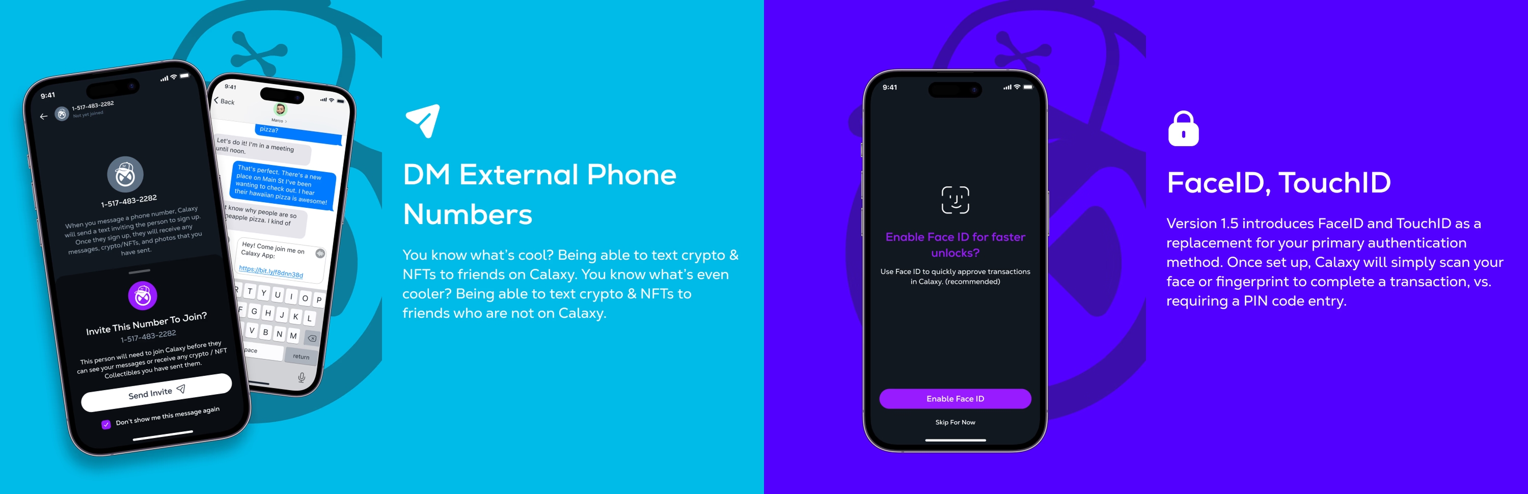 v1.5 — FaceID, and external DMs.